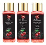 Way Of Pleasure Lube Massage & Lubricant Gel Water Based Lube Non-Sticky Cherry Flavor Lube Pack Of 3