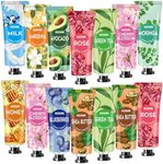 10 Pack Natural Plant Fragrance Hand Cream for Dry Hands, Moisturizing Hand Care Cream Stocking Stuffers Gift Set With Natural Shea Butter And Aloe For Men And Women,Travel Size Lotion-30ml