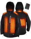 Heated Jacket for Men with Battery Pack Included, 7.4V/14400mAh, Winter Outdoor Soft Shell Electric Heating Coat(L)