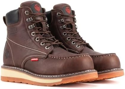SUREWAY 6” Mens Heavy Duty Steel/Composite/Soft Toe Work Boots for Men,Goodyear Welt,Extremely Comfortable Durable Proved,Superior Oil/Slip Resistant,Thicker Leather,Wedge Sole,Moc Toe Work