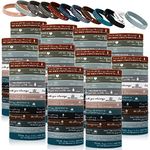 Unittype 240 Pcs Religious Silicone Bracelets Christian Gifts Bulk Bible Verse Rubber Wristbands for Church Gifts Women Men Christmas Birthday Party Favors, 7.95 x 0.47 inches, Silicone, Agate