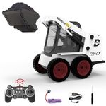 Spobot Remote Control Front Loader 11 Ch RC Skid Steer Loader Toy Full Function RC Front Bucket Loader Tractor Electric RC Construction Vehicle Kids Toy with Lights and Sound
