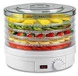 Electric Food Dehydrator Machine for Jerky 350w with 5 Removable Trays, 35-70° Temperature Adjustable for Healthy & Natural Snacks