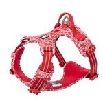 True Love Adjustable No-Pull Front Clip Dog Harness Reflective Comfortable Control Durable Soft Cotton Floral Vest Harness with Handle TLH5655(Poppy Red,S)