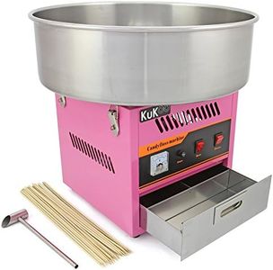 Máquina de Algodón de Azúcar Rosa Profesional de Acero Inoxidable +500 Palitos GRATIS Maquina Eléctrica para Hacer Algodón de Azúcar Cotton Candy Machine Commercial Candy Floss Machine Garantía 2 Años
