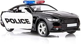 BDTCTK 1/36 Scale Ford Mustang GT Police Car Model Zinc Alloy Die-Cast Pull Back Vehicles Kid Toys for Boy Girl Gift (Black)