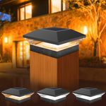 T-SUNUS 4 Pack Solar Post Lights Ou