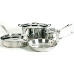 All-Clad Copper Core 5-Ply Stainless Steel Cookware Set 7 Piece Induction Oven Broiler Safe 600F Pots and Pans Silver