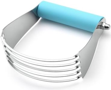 Spring Chef Large Dough Blender For Baking, Dishwasher Safe Dough Cutter Tool, Stainless Steel Pastry Cutter Tool with Sharp Blades, Manual Pastry Blender for Easy Mixing - Aqua Sky