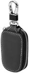 Car Key Case, Smart Key Holder Protection PU Leather Car key Chain bag Car Smart KeyChain Coin Holder Auto Remote Keyring Wallet (Black)