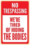 Inephos No Trespassing Funny Poster (Multicolour, 12 x 18 inch)