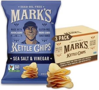 MARK’S Kettle Cooked Avocado Oil Potato Chips, Sea Salt & Vinegar – Seed Oil & GMO Free | Sea Salt and Vinegar, 5 oz (Pack of 3) | Gluten Free, Non-GMO, Chips for Clean & Healthy Snacking