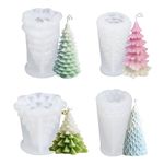 4 Pcs Christmas Tree Candle Mold, 3D Silicone Candle Making Mould, Christmas Tree Epoxy Resin Moulds, DIY Candle Soap Aromatherapy Supplies, Christmas Candle Making, for Christmas Home Decor