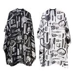 SKHAOVS 2 Pcs Gown Barbers Cape, Barber Cape, Black White Full-Length Waterproof Haircut Hairdressing Gown Waterproof Hair Cutting Salon Cape for Unisex, Perfect for Hairstylists (2 Pcs)