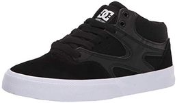 DC Men's Kalis Vulc Mid Top Casual Skate Shoe, Black/Black/White, 8 UK