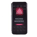 ESUPPORT 12V 20A Bar Rocker Switch Red LED Hazard Warning Light Lamp Car Motor