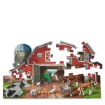 Melissa and Doug Busy Barn Shaped Jumbo Jigsaw Floor Puzzle (32 pcs, 60.96 cm x 91.44 cm)