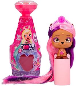 VIP PETS Glam Gems S5, Muñeca Perrita Sorpresa Coleccionable con un Look Brillante y con Pelo Largo para Peinar y Decorar con Joyas, Juguete Regalo para Niñas y Niños +3 Años