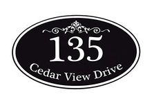 Customized Home Address Sign, Aluminum 12" x 7" Oval House Number Plaque, Personalized Color Choices Available (Black)