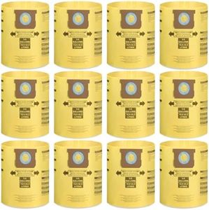 12 Pack Vacuum Bags for Shop Vac 5-8 Gallon, for Shop Vac Bags Type E/Type H, Canister Vacuum Cleaner Dust Bags for Shop Vac Replace Part 90661 9066100 90671 9067100