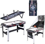 ROSEED 4 in 1 Combo Game Table for Home, Game Room, Friends & Family, Shooting Games, Air Hockey, Basketball, Darts, Multi Game Table