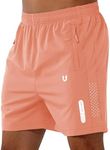 NORTHYARD Men's Athletic Running Shorts Quick Dry Workout Shorts 7"/ 5"/ 9" Lightweight Sports Gym Basketball Tennis Hiking Exercise PINKORANGE-5inch 4XL