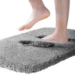 Ultra Thick Bathroom Rug Mat Non Slip Bath Mat Highly Absorbent Rug for Bathroom Super Soft Bath Rug Microfiber Shaggy Carpet Floor Mat for Washroom Bathtub Shower (16" x 24", Dark Grey)