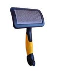 Pet Needs Hard Pin Cleaning Slicker Brush for Dogs and Cats, Suitable for Medium or Long Hairs, Large-Yellow black