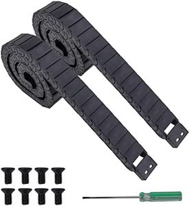 2PCs Drag Chain, 15 x 30mm Cable Carrier Plastic Flexible Open Type, Wire Carrier Cable with End Connectors, Screwdriver, Screws for 3D Printers, CNC Engravers, Woodworking Engraver, Milling Machine