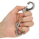 Alomejor Double End Hook 316 SS Marine Grade Double Ended Bolt Snap Hook Double End Snap Trigger Chain Diving Clips(115mm)