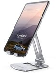 Lamicall Tablet Stand, Adjustable Tablet Holder Desk - Foldable Desktop Stand Mount Dock for iPad Pro 12.9, 11, 10.5, 9.7, iPad Air mini 2 3 4 5 6, Switch, Samsung Tabs, iPhone, Other Tablets - Silver