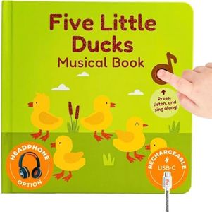 Cali's Books Five Little Ducks Nursery Rhymes Book for Toddlers - Sound Books for Toddlers 1-3, Headphone Jack, Musical Book with Sound Button and 6 Songs