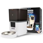 Geeni 6L Smart Pet Feeder - Automatic Cat and Dog Food Dispenser, WiFi Control, Voice Recorder, Battery Backup, Large Capacity, Portion Control - White