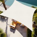 Shade&Beyond Sun Sail Shade Rectangle 12' x 16' Canopy Shade Sail for Patio Deck Yard Backyard Outdoor Activities Cream and Facility
