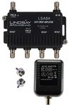 4-Port Cable TV/Antenna/HDTV/Internet Digital Signal Amplifier/Booster/Splitter with Passive Return, F59 Terminators (Lindsay LSA84)