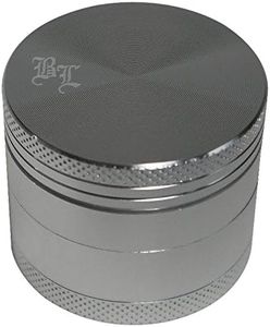 Black Leaf Molinillo de aluminio, 40 mm, 4 piezas, color gris, cierre magnético, incluye caja de lata Grinder