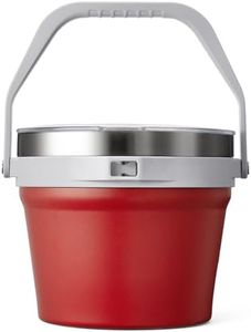 COKTIK 7L Vacuum Insulated Ice Bucket with Lid，Large capacity Stainless Steel Beverage Bucket for Cocktail, Champagne, Wine, Beer，Large Parties（Red）
