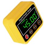 Angle Gauge, eOUTIL Digital Protractor/Inclinometer/Angle Finder with V-Groove Magnetic Base - Precision Level Box for Automobile, Woodworking, Building, Drilling Machinery (Yellow)