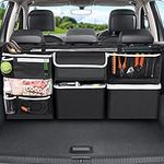 Oasser Trunk Organizer Back Seat Hanging Organizer Foldable Car Storage Organizer for SUV Truck MPV VAN with Multiple Different Size Storage Bags, Adjustable Straps E6A