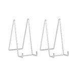 Plate Holder Easel Display Stand - 8 inch Metal Plate Stands for Display - Tabletop Picture Stand - Silver Iron Easels for Display Pictures | Photo Frames | Book | Decorative Plates | Plaque -2 Pack