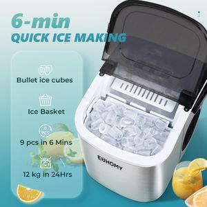 EUHOMY Countertop Ice Maker – Compact Portable Ice Machine