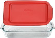 Pyrex 6220861 Basics 3-qt Oblong with Red Cover, Glass