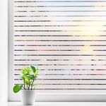 ONEHOME Vinyl Frosted Window Self Adhesive Privacy Glass Film for Window Glass Office| Decorative Window Sticker Wallpaper Vinyl Sheet for Glass Door, Bathroom, Home, Window (Frosted Lines, 12x36)