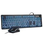 Rii RGB Keyboard and Mouse RK105, Wired Keyboard and Mouse Combo, USB Keyboard and Mouse Set,Quiet Input Gaming Keyboard,Optical RGB Mouse for School,Office,Business and Gaming