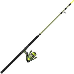 Zebco Big Cat Spinning Reel and Fishing Rod Combo, 7-Foot 2-Piece Fishing Pole, Multi-Layered Drag Stack, Pre-Spooled with 25-Pound Hi-Vis Zebco Line, Size 60 Reel, Forest Green