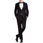 Kenneth Cole REACTION Men's Performance Fabric Tuxedo, Formal Suit for Black Tie, Black, 44 Tall