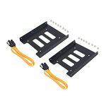 SSD Mounting Bracket, TanQY 2 Pack SSD Bracket 2.5" to 3.5" SSD HDD Metal Mounting Bracket Adapter Hard Drive Holder for PC SSD(Bracket+Sata III Cable)