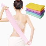 5 Pieces Beauty Skin Bath Wash Towel Long Exfoliating Nylon Bath Cloth Towel, Magic Shower Washcloth for Body, 35 inches ( 5 Colors )