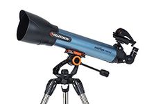 Celestron 22403 Inspire 100AZ Refractor Telescope with Built-In Smartphone Adapter, Blue