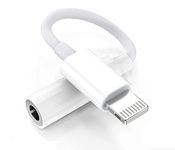 SKYCELL Lightning to 3.5 mm Headphone Jack Adapter for iPhone, iPhone Aux Adapter Converter Dongle Audio Cable Compatible with iPhone 14 13 12 11 X XS 8 7 (Pack of 1)